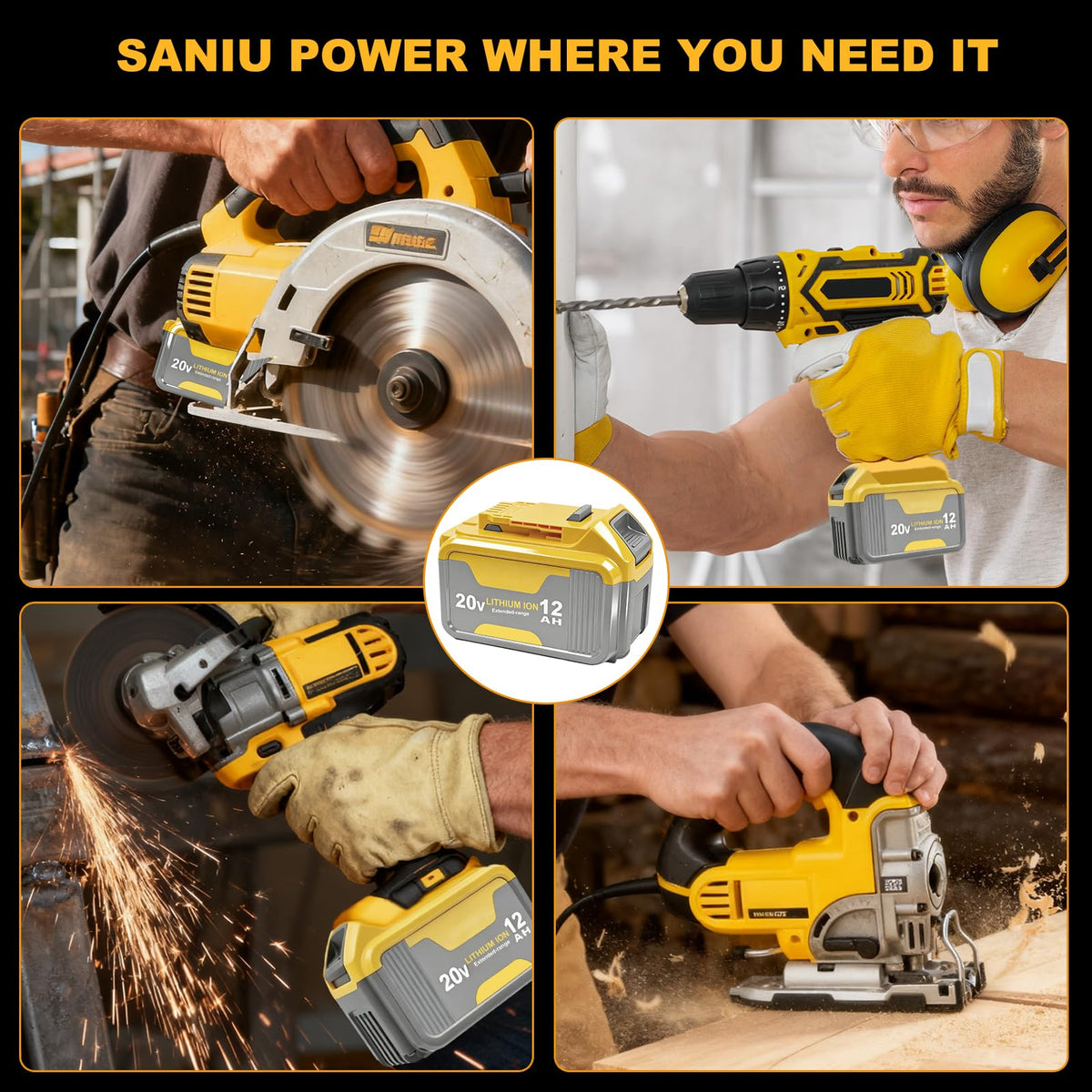 SANIU 12.0Ah two-pack in box ready to power tools