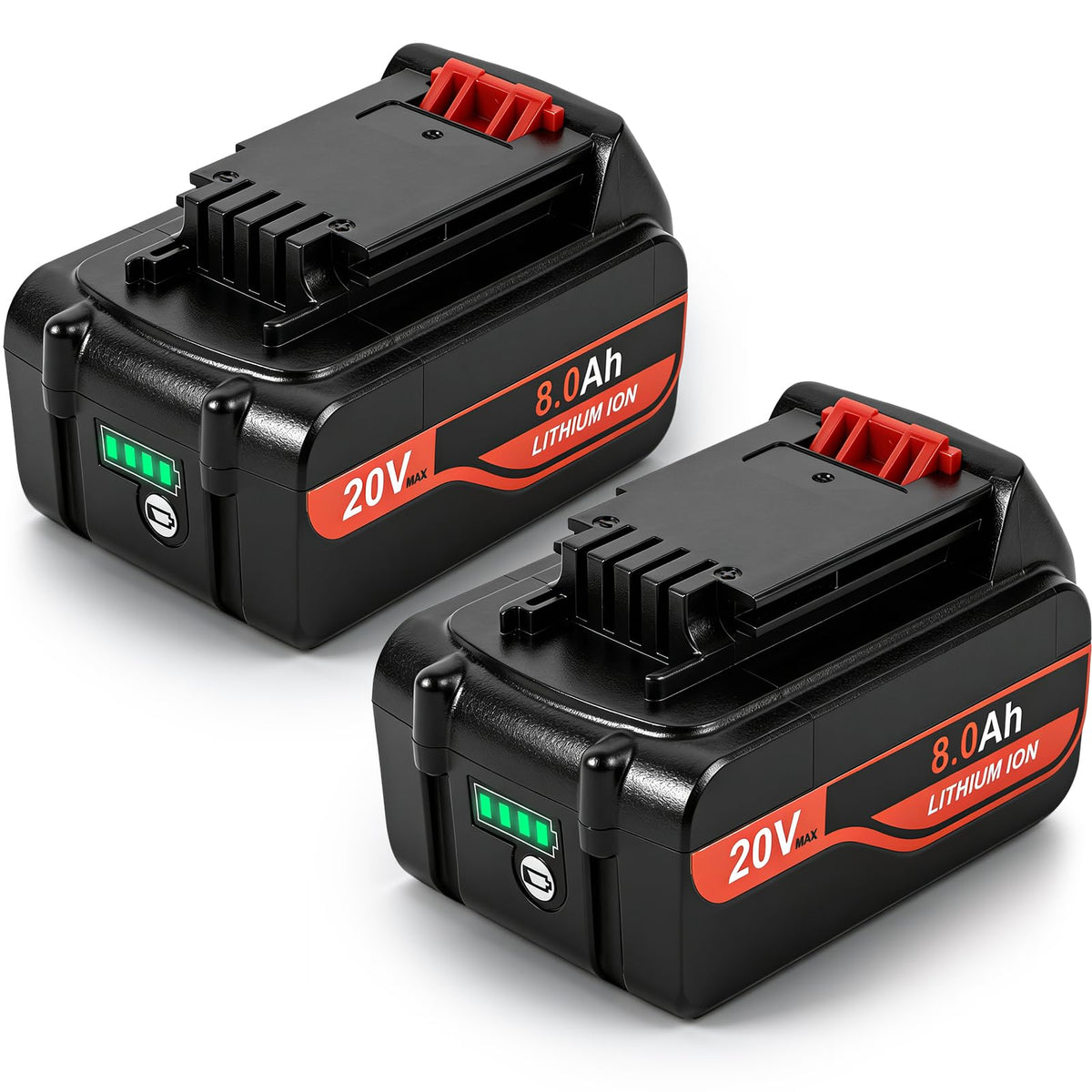 SANIU 2-pack 8000mAh replacement battery, front view, for extended tool use.