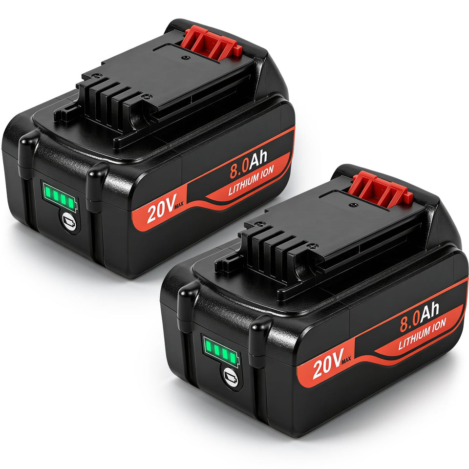 SANIU 2-pack 8000mAh replacement battery, front view, for extended tool use.