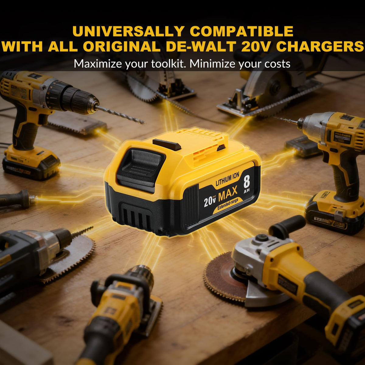 SANIU compatibility with a wide range of Dewalt 20V MAX tools