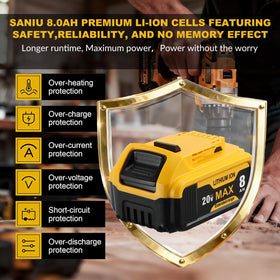 SANIU 8000mAh DCB206 side view demonstrates secure connection