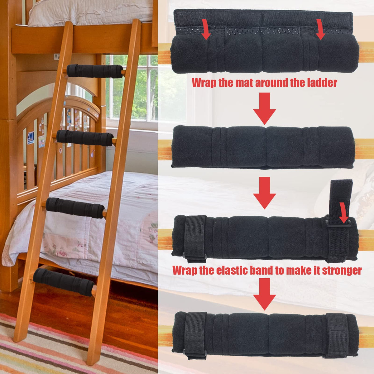 SANJHFF ladder pads quick to install on standard ladders for easy setup.