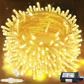 SANJICHA connectable 200-led string lights with clear wire for versatile indoor use