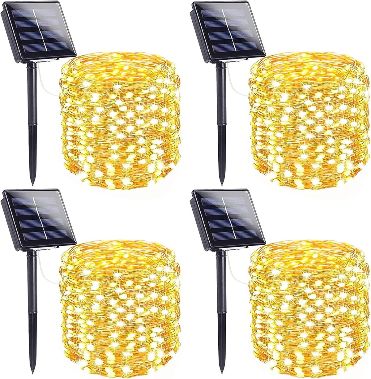 SANJICHA tree-wrap solar string lights create a warm, magical glow around trunks.