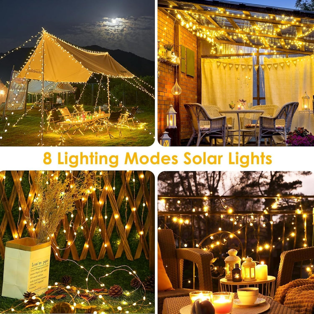 SANJICHA patio garden fence ambience lights brighten outdoor spaces.