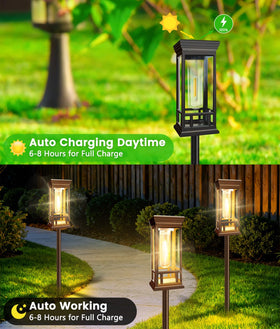 Sanjicha solar pathway light showcases yard setup for flexible placement
