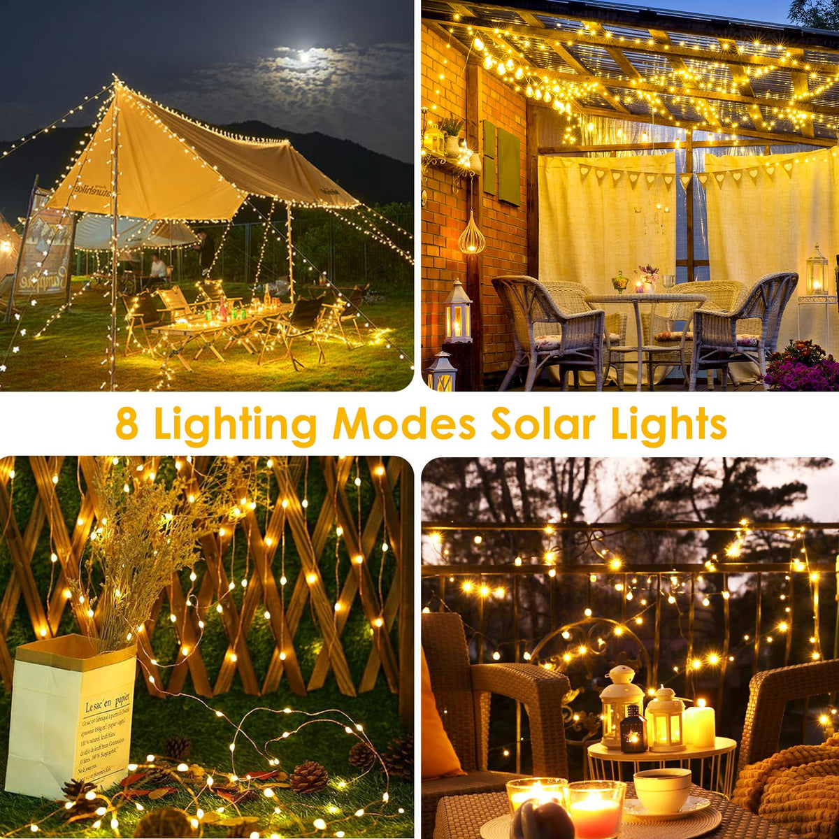 SANJICHA warm white glow enhances garden, patio, and walkway ambiance.