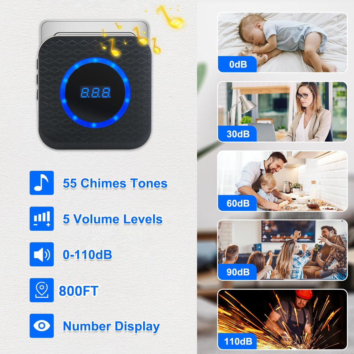 Close-up of the 55 ringtones menu for quick tone selection.