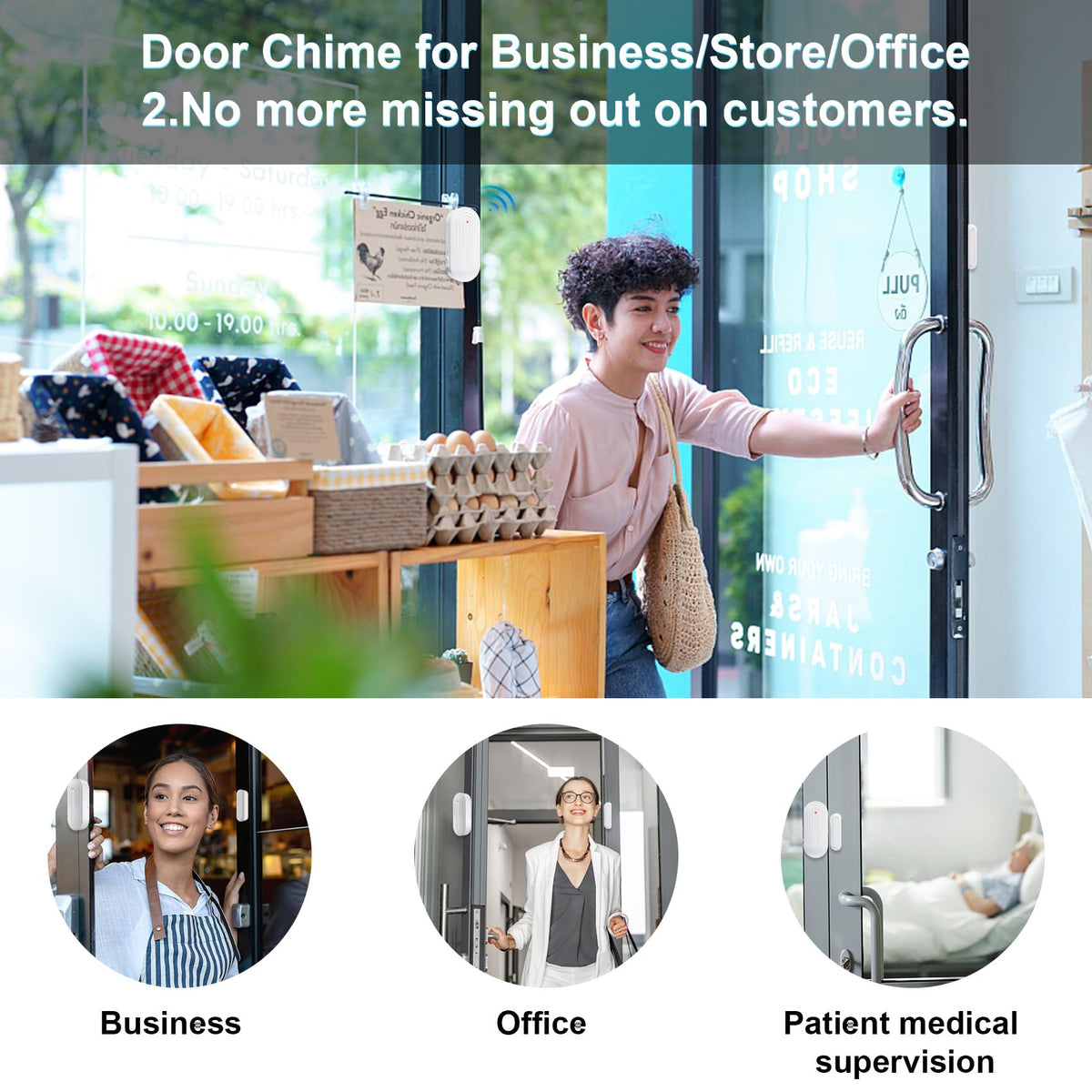 Sanjie door chime offers 110dB volume with adjustable levels for any room.