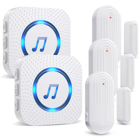 SanJie Door Sensor Chime front door setup with plug-in receiver for quick alerts.