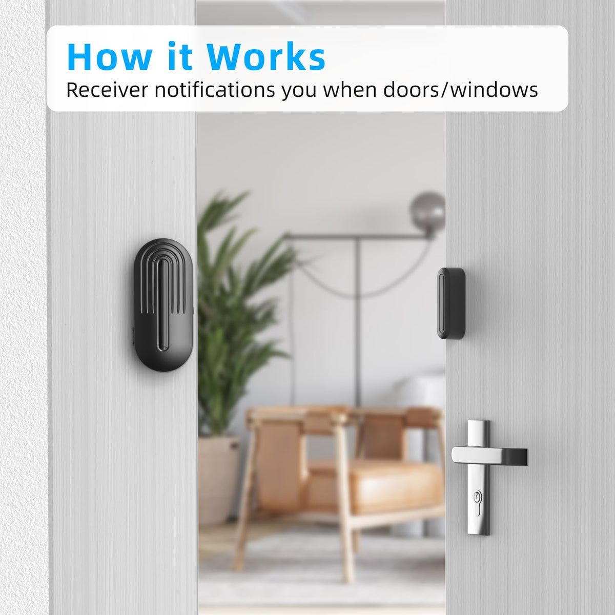 SanJie receiver plugged into outlet for reliable wireless alerts