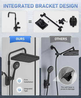 Sankecao dual head rainfall showerhead with wide coverage
