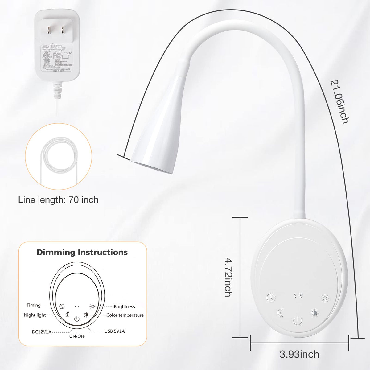 SANKEDOU easy-install wall mount keeps bedside area uncluttered