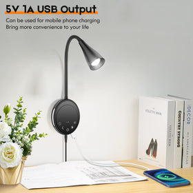 SANKEDOU gooseneck lamp rotates 360 degrees for flexible bedside lighting