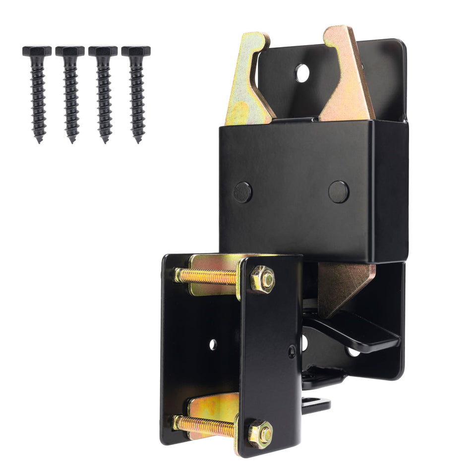 SANKINS 2-Way Gate Latch front view showing sturdy, rust-resistant hardware for outdoor farms