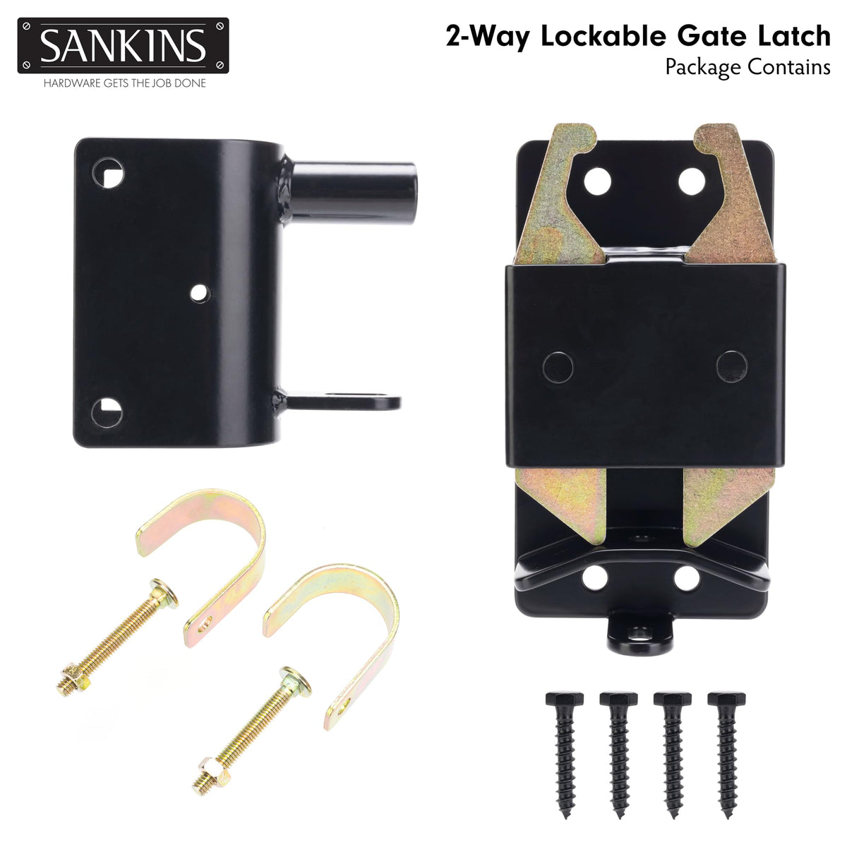 SANKINS latch side profile highlighting heavy-duty construction for reliable gate support