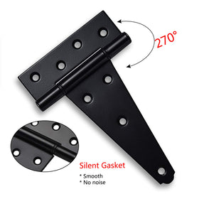 SANKINS 6-Inch T-Hinges provide strong support and weather resistance.
