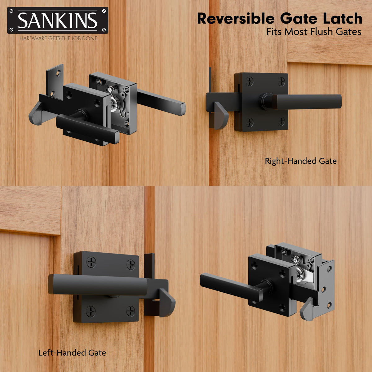 SANKINS adjustable latch fits 1-1/2 to 2-3/8 inch gates