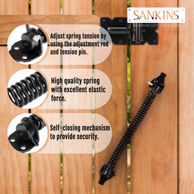 SANKINS adjustable tension assembly lets you control closing speed.