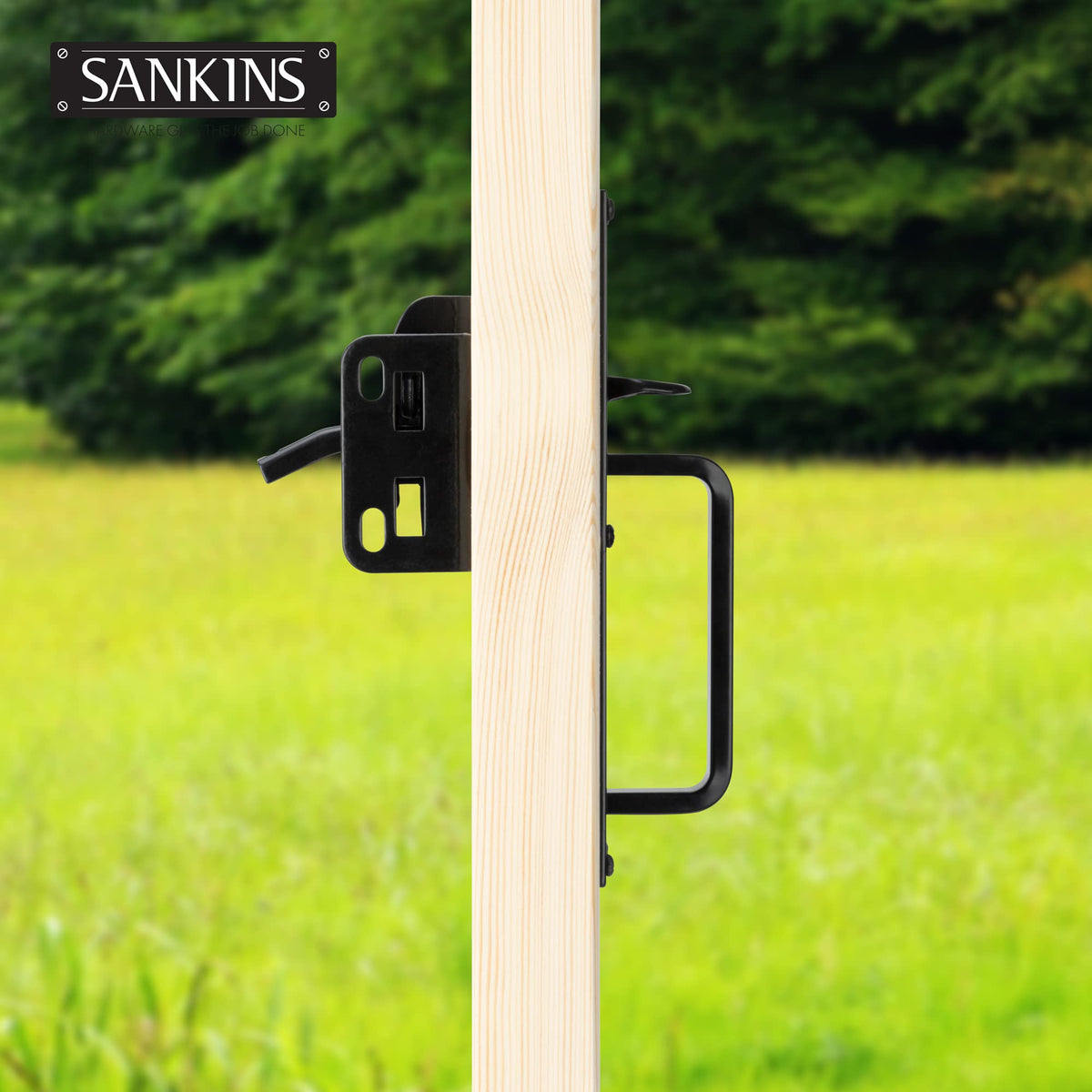 SANKINS black-finish durable ornamental latch, year-round performance