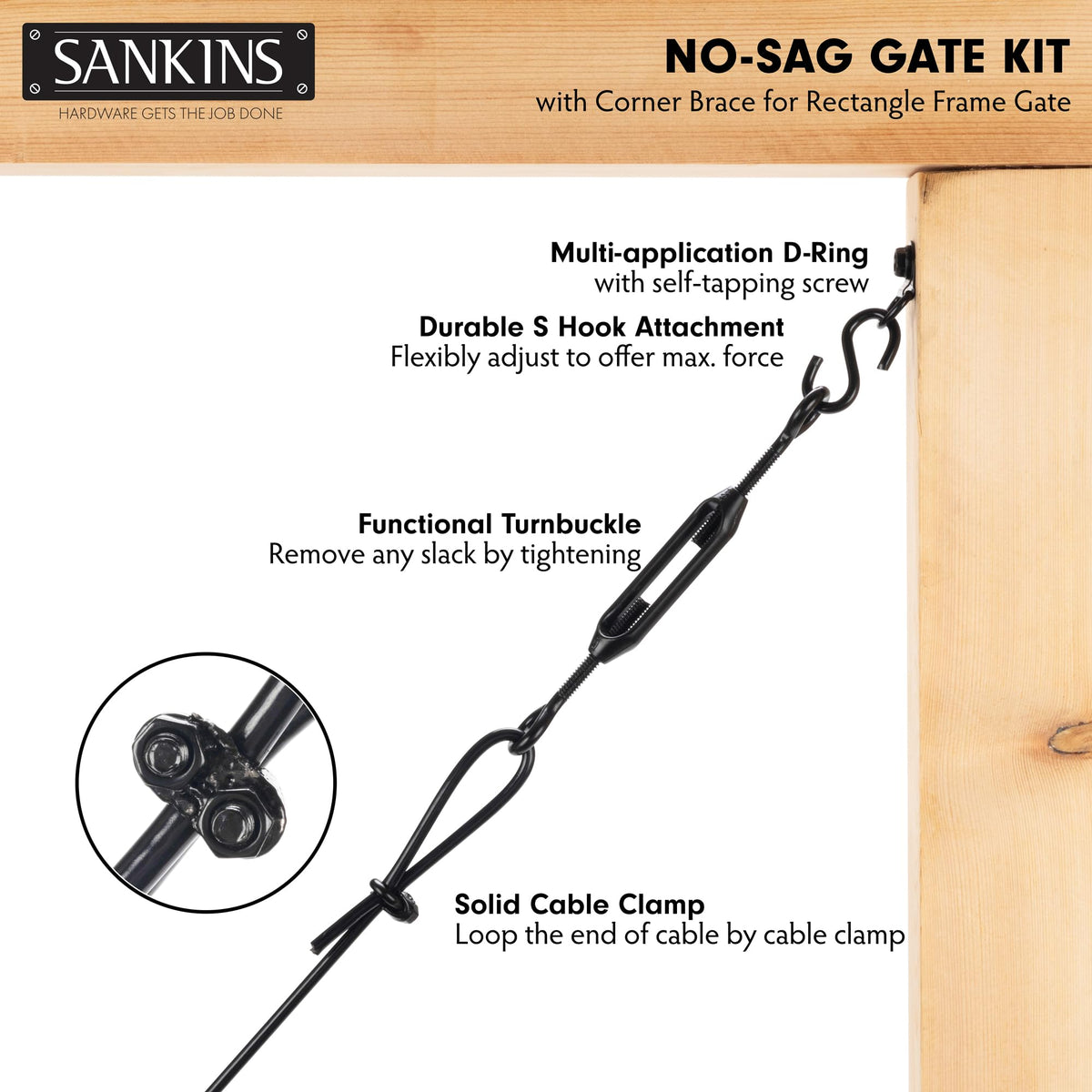 SANKINS cable clamps ensure tight, rust-resistant cable anchorage outdoors.
