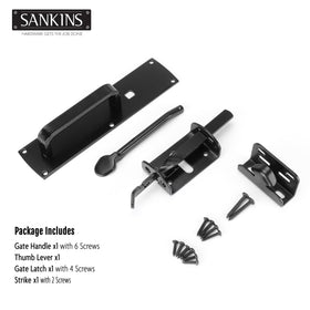 SANKINS decorative pull-handle adds ornamental charm to gates