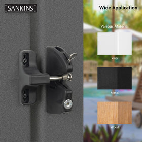 SANKINS weather-resistant latch with easy installation and included hardware for quick setup.