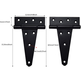 SANKINS 6-inch T-strap hinges provide heavy-duty support and prevent gate sag.