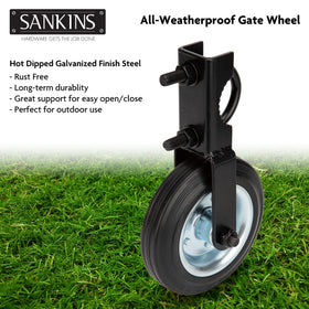 U-bolt grip on SANKINS wheel fits 1-5/8in to 2in frames.