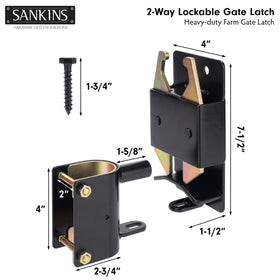 SANKINS gate latch back plate detail illustrating secure mounting