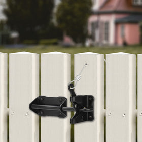 SANKINS gate latch with cable pull for easy operation.