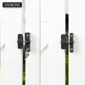 SANKINS dual-sided operation for convenient gate access inside and outside on various materials.