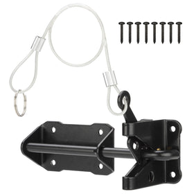 SANKINS heavy-duty automatic gate latch for secure wooden gates.