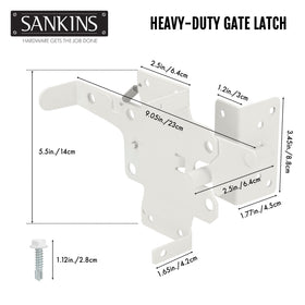 SANKINS heavy-duty gate latch fasteners included for secure fencing projects