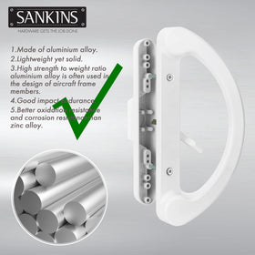 SANKINS outside pull — white finish, non-keyed for easy outside access