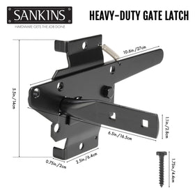 SANKINS post-mount gate latch with gravity lever on a gate