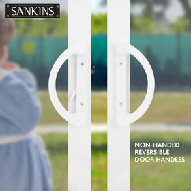 SANKINS reversible patio door handle — usable on left or right opening