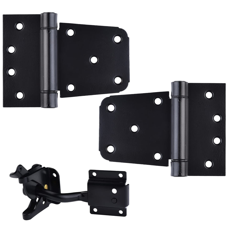 SANKINS self-closing gate latch with fingertip release for quick, secure closing.
