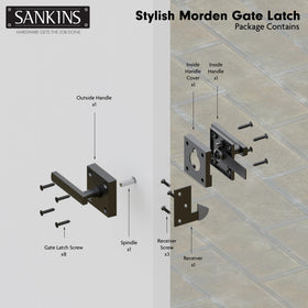 SANKINS self-locking aluminum gate latch with spring for secure access
