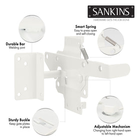 SANKINS self-locking gate latch easy installation highlights DIY-friendly design