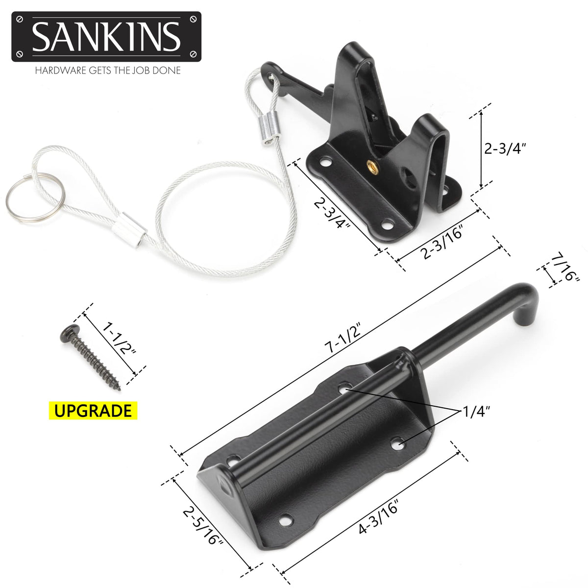 SANKINS self-locking gravity lever latch for inward/outward gates.