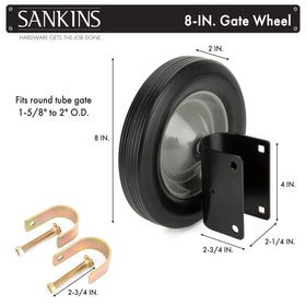 SANKINS side-mount gate wheel on steel frame prevents sag