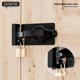 SANKINS Swinging Shed Door Latch designed for double-action doors on sheds and fences.