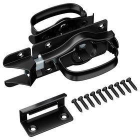 SANKINS Swinging Shed Door Latch front view with dual-sided grip for easy inside-outside access.