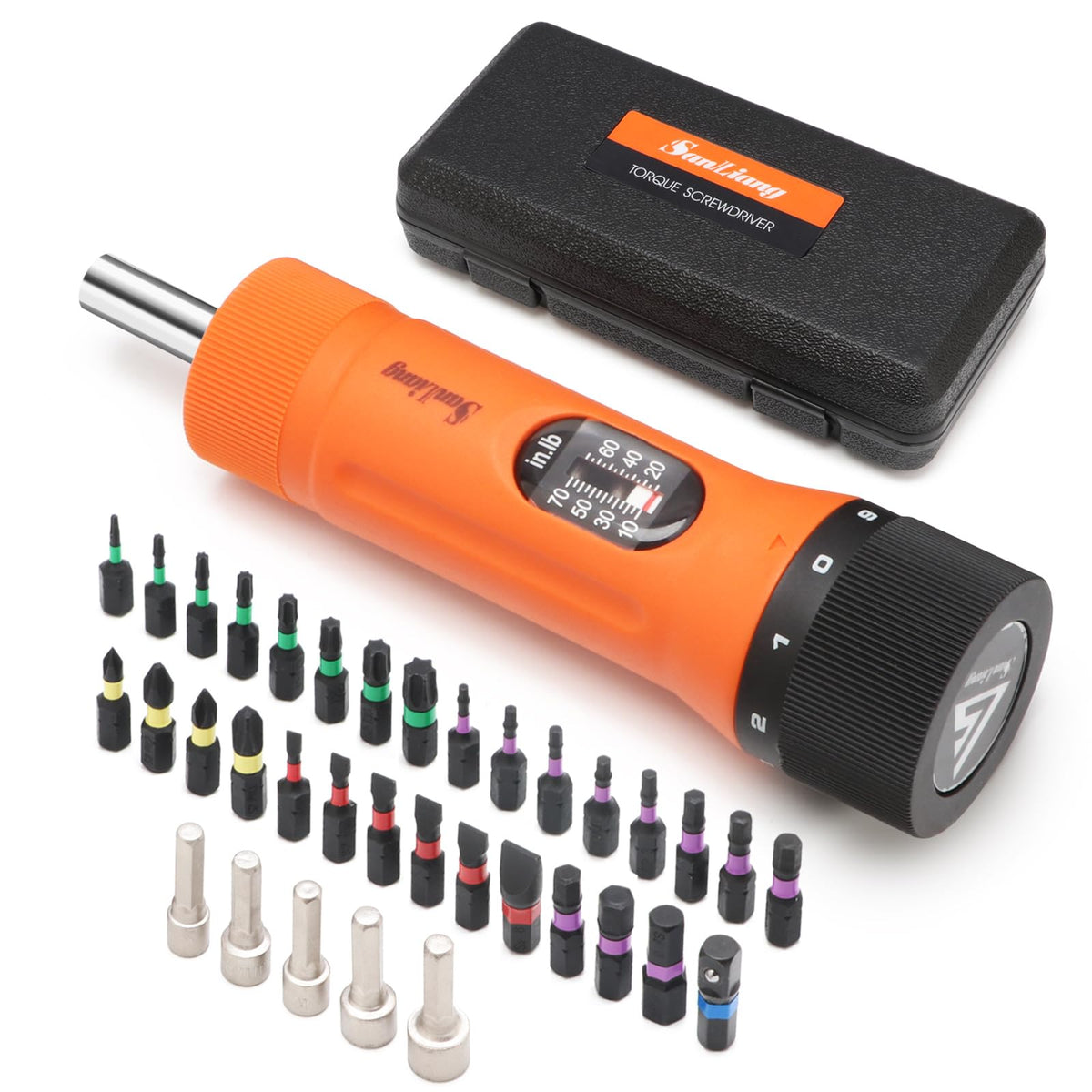 SanLiang 36pc torque screwdriver set main view, compact and organized for maintenance tasks