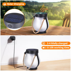Close-up of SANMOON solar flame lantern flicker effect resembling real flame
