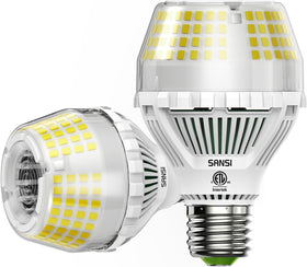 SANSI 300W-equivalent front view LED bulb delivers high daylight brightness for rooms.