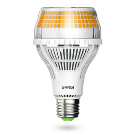 SANSI 400W-equivalent A21 LED bulb with ceramic technology for efficient lighting.