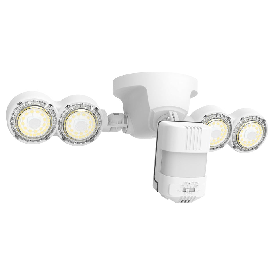 SANSI 40W motion sensor outdoor light front view with bright, secure entry illumination.
