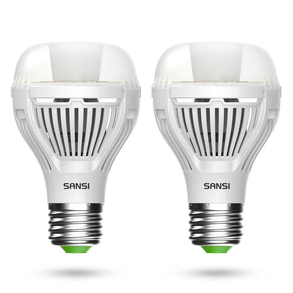 SANSI A19 dusk-to-dawn porch light provides hands-free exterior illumination.